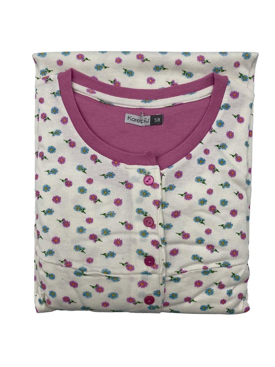 Camicia da notte taglie forti Karelpiù KF9085CLX panna