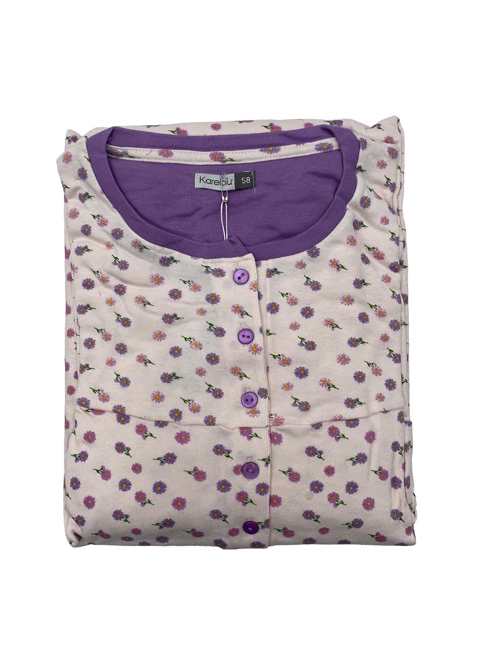 Camicia da notte taglie forti Karelpiù KF9085CLX rosa