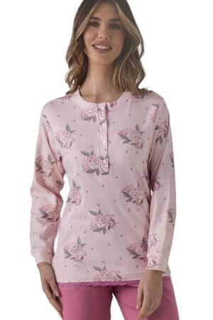 Pigiama donna invernale fantasia floreale Pigiamiamoci 4100L