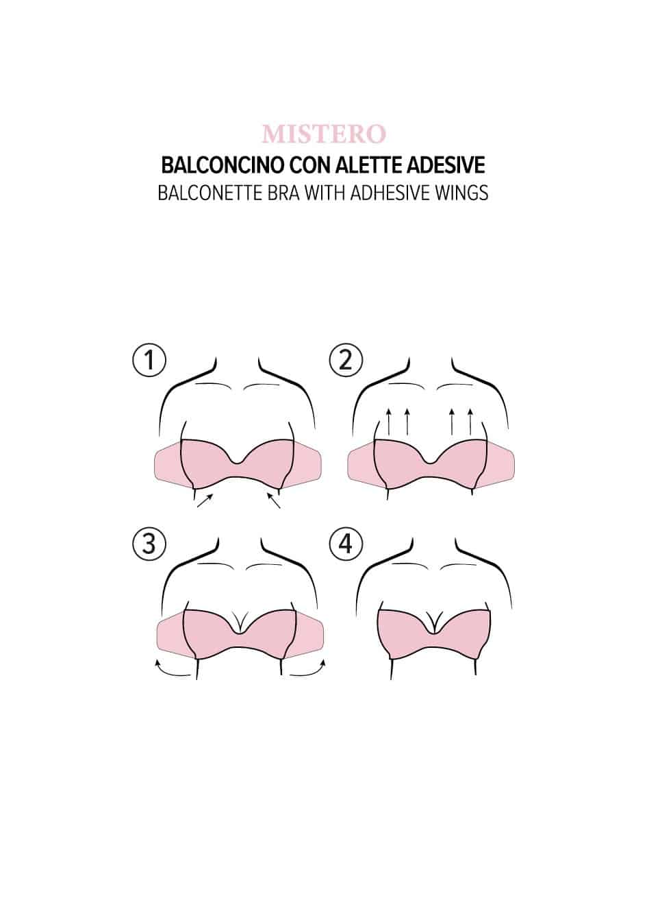 Reggiseno adesivo a balconcino effetto Invisibile Mistero DISEGNO